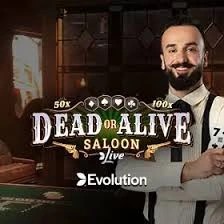 Dead or Alive: Saloon online game logo by Evolution on casinorewards.at