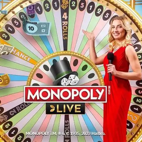 Monopoly Live slot logo by Evolution at rewards-casino