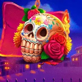 Muertos Multiplier Megaways logo by Pragmatic Play at rewards-casino