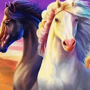 Mustang Gold Megaways slot logo by Pragmatic Play at rewards-casino