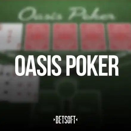 Oasis Poker slot logo by Betsoft Gaming at rewards-casino