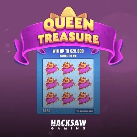 Queen Treasure by Hacksaw Gaming, showcased at casinorewards.at – game logo