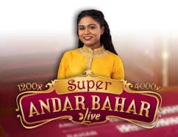 Super Andar Bahar slot logo by Evolution at rewards-casino
